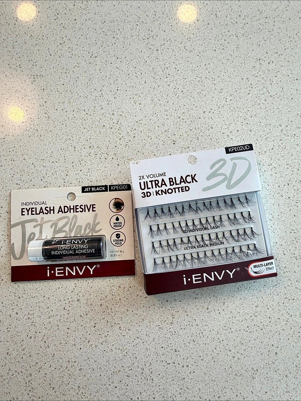 i-ENVY Ultra Black 3D Knotted Black False Eyelashes NWT